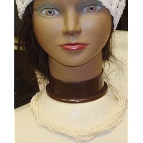 Click here to buy Eight Strand Twisted Ivory Pearl Necklace and Earrings for Women and Teens by Gita.