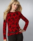 Charter Club Cashmere Floral-Vine Crewneck Sweater