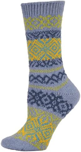 Prarie Fairisle Crew Socks (Medium, Light Blue)