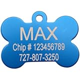 Blue Bone Shape Pet ID Tag - Small or Large