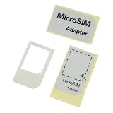 MicroSIM Adapter mit eingebauter Halterung, sicheres einlegen ohne Klebefixierung (Farbe: Schwarz) für iPhone 4+iPad Micro SIM Karten zur Verwendung als normale SIM-Karte