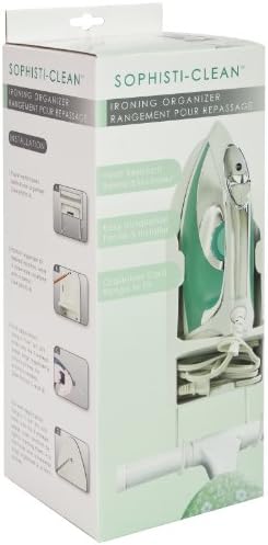 Iron Board Laundry Room Organization and Storage with Hooks, White