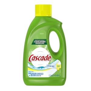 Cascade Gel Dishwasher Detergent with Extra Bleach Action, Lemon Scent, 75-Ounce
