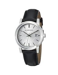 Burberry Womens BU9106 Large Check Black Leather Strap Watch