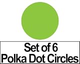 Set of 6 6 Lime Green Circles Polka Dots Vinyl Wall Graphic Decals Stickers Set of 6 - 6