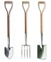 Brook & Hunter Combo-DY-3D Premium 3-Piece Combo Kit With Stainless Steel Alloy Polished Shovel, Fork & Spade With Hand Crafted Red Oak Handles