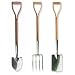 Brook & Hunter Combo-DY-3D Premium 3-Piece Combo Kit With Stainless Steel Alloy Polished Shovel, Fork & Spade With Hand Crafted Red Oak Handles