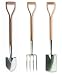 Brook & Hunter Combo-DY-3D Premium 3-Piece Combo Kit With Stainless Steel Alloy Polished Shovel, Fork & Spade With Hand Crafted Red Oak Handles
