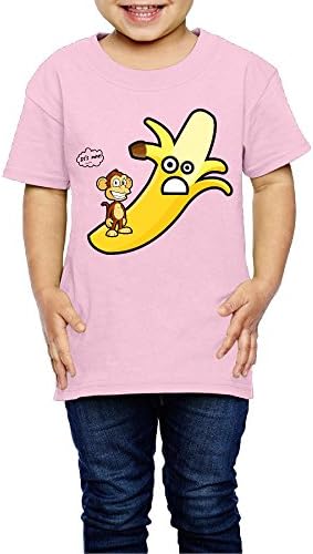Yoto Monkey Like Banna Child Short Sleeve Summer Tee5-6 Toddler Pink