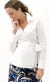 41ElgS2GQdL. SL160  White Cotton Poplin Maternity Wrap Blouse