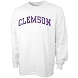 Clemson Tigers White Vertical Arch Long Sleeve T-shirt