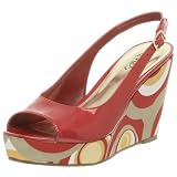 Carlos by Carlos Santana Womens Helium Slingback Wedge,Red,9 M