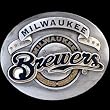 Milwaukee Brewers Pewter Belt Buckle - MLB Baseball Fan Shop Sports Team Merchandise