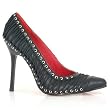 Womens Sexy Pump Shoe Black Corset Lacing 4 Inch Heel