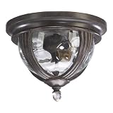 By Quorum-Sloane Collection Burnished Gold Leaf Finish 1 Light Ourdoor Flush