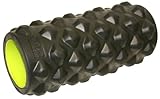 GoFit Extreme Massage Roller with Training Manual, Black/Green, 13-Inch