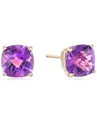 10k Gold Gemstone Cushion-Cut Stud Earrings (6mm, 2.00 cttw)