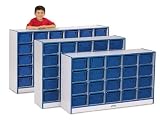 Jonti-Craft 0420JCWW114 20 Cubbie Storage Unit without Trays, Orange Banding