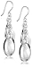 Silver White Mother of Pearl Black Onyx Oval Drop Earrings