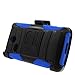 LG Sunrise (LG L15G) / LG Lucky (LG L16G) Phone Case, Luxca (Tm) LG Sunrise (LG L15G) / LG Lucky (LG L16G) (Straight Talk) Xtreme Heavy Duty Hybrid Armor Dual Layer Rhino Kickstand Belt Holster Combo Rugged Case Tuff Verge Dynamic + Stylus Touch Screen Pen (Blue / Black XTM)