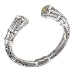 925 Silver Filigree Cross Design Cuff Bracelet with 18k Gold Accents