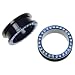 Acrylic Flesh Tunnel with Clear Stones - Blue - 6g - Sold as pair