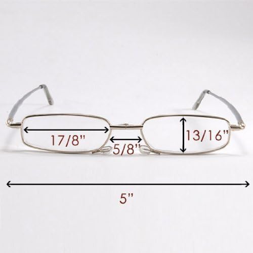 V Zoom Ultra Compact Read Book Map Menu Folding Reading Glasses & Portable Flip Top Eyeglasses Case +2.50