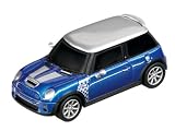 Carrera Go!!! Mini Cooper S Checkmate Metallic Car- Hyper Blue