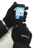 Etouch Touchscreen Gloves, for iPhone, iPad, Blackberry, Samsung, HTC and other smartphones, PDA's & Sat navs, Black