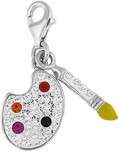Sterling Silver Crystal Charm - Paint Palatte
