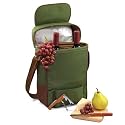 Duet Wine & Cheese Insulated 2-Bottle Tote Olive Green - Picnic Time #623-04-120