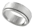 Stainless Steel Roman Numeral Spinner Style Flat Band