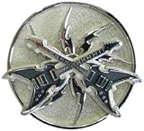Mens "Rock Guitar Spinner" Metal Spinning Belt Buckle