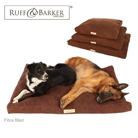 Ruff & Barker� XL Extra Large (50") Dog Bed - BROWN Faux Suede Duvet Dog Beds - Large Dogs