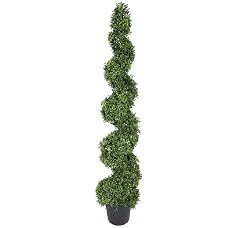 ONE 5' Pre-Potted Tea Leaf Artificial Topiary Outdoor Indoor Tree