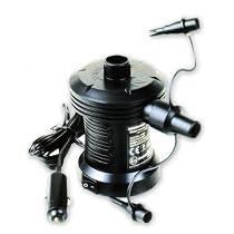 12 VOLT AIR PUMP, VARIOUS VALVE SIZES INCLUDED, HIGH FLOW AIRPUMP INFLATER FOR AIRBEDS PADDLING POOLS AND INFLATABLES. PLUGS INTO CAR CIGARETTE LIGHTER SOCKET
