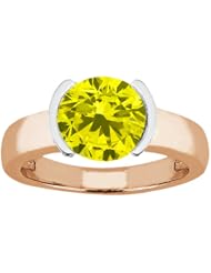 1.65 Ct Round Canary SI1/SI2 Diamond 14K Rose Gold Ring