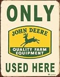 Desperate Enterprises Only John Deere Used Here Collectible Tin Sign