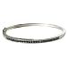 Silver Hinged Bangle Bracelet- Sapphire
