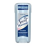 Secret Platinum Protection Invisible Gel Antiperspirant & Deodorant, Ocean Breeze Scent, 2.7-Ounce Gel Stick (Pack of 4)