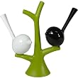 Koziol Piep Birds on Tree Salt and Pepper Shaker Set, -Black and White
