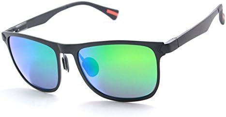 Chasing Retro Metal Frame Driving Polarized Sunglasses for Unisex Green Lens