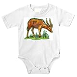 Baby clothes with africa, emu, antlers, antelope, plains, grazing