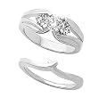 14K White Gold Diamond Wedding Set - 0.62 Ct.