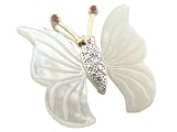 White Mother Of Pearl Maternal Butterfly Pendant, 14k Gold - B000YAERHI