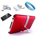 Apple iPod Touch 2G 3G Red Back Cover with Kickstand + iPod Touch Car Charger + Wall Charger + Clear Screen Protector + Wristband