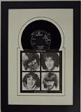 45 7 inch Vinyl Record and Record Sleeve Frame Featuring White Mat Design and solid wood black frame