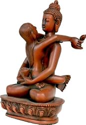 Buddha Shakti Marriage of Enlightenment Statue, Tantric Red - Small