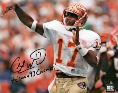 Charlie Ward Autographed FSU Seminoles 8x10 Action Photo with DUAL Inscription 