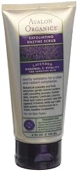 Avalon Organics Exfoliating Enzyme Scrub, Lavender, Renewal and Vitality for Sensitive Skin, 4-Ounces (Pack of 2)